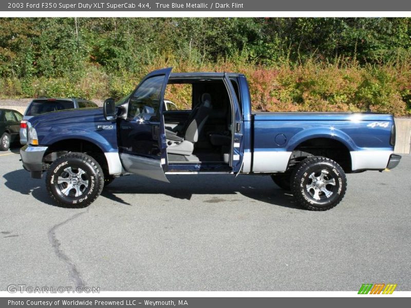 True Blue Metallic / Dark Flint 2003 Ford F350 Super Duty XLT SuperCab 4x4