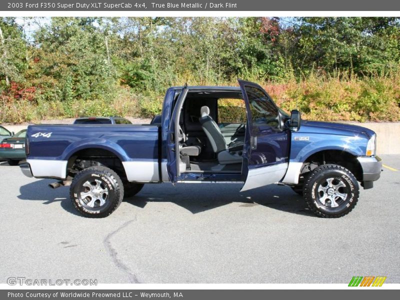 True Blue Metallic / Dark Flint 2003 Ford F350 Super Duty XLT SuperCab 4x4