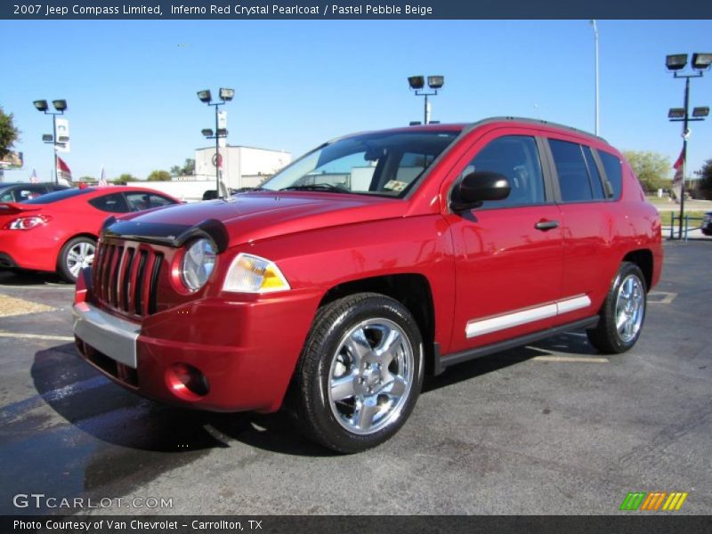 Inferno Red Crystal Pearlcoat / Pastel Pebble Beige 2007 Jeep Compass Limited