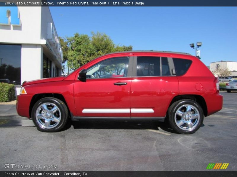 Inferno Red Crystal Pearlcoat / Pastel Pebble Beige 2007 Jeep Compass Limited