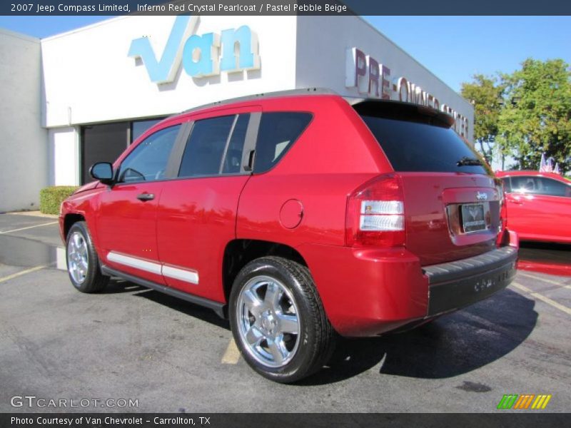 Inferno Red Crystal Pearlcoat / Pastel Pebble Beige 2007 Jeep Compass Limited