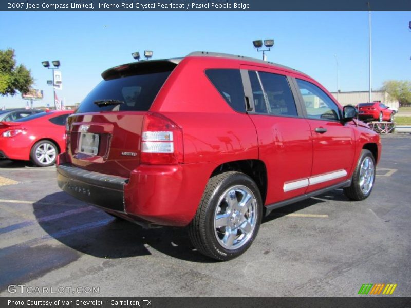 Inferno Red Crystal Pearlcoat / Pastel Pebble Beige 2007 Jeep Compass Limited