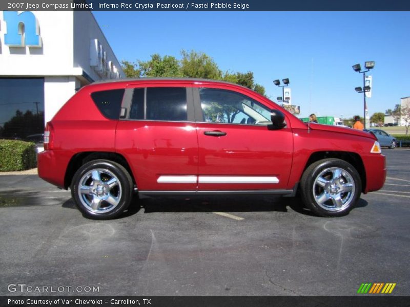Inferno Red Crystal Pearlcoat / Pastel Pebble Beige 2007 Jeep Compass Limited