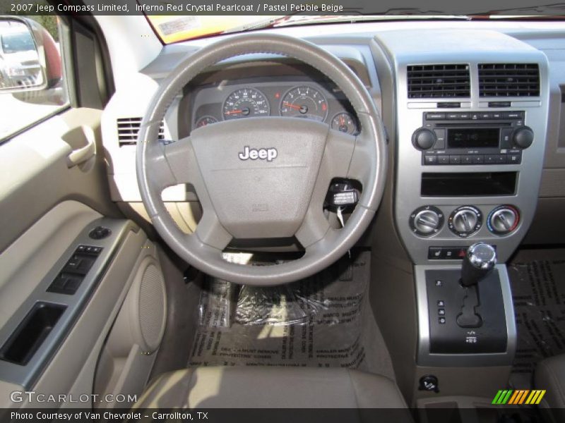 Inferno Red Crystal Pearlcoat / Pastel Pebble Beige 2007 Jeep Compass Limited