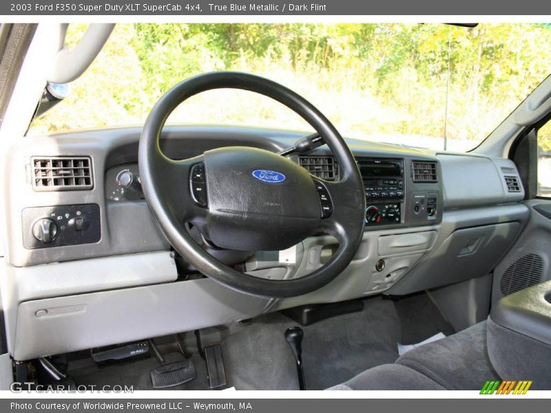 True Blue Metallic / Dark Flint 2003 Ford F350 Super Duty XLT SuperCab 4x4