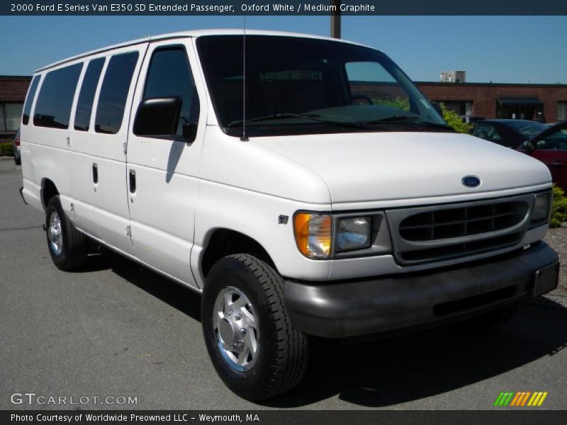 Oxford White / Medium Graphite 2000 Ford E Series Van E350 SD Extended Passenger