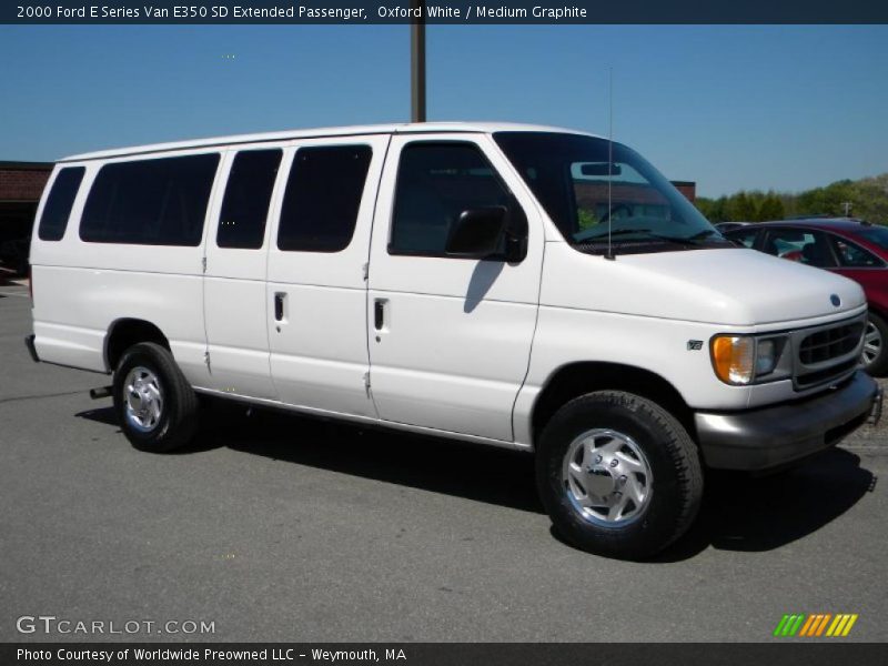 Oxford White / Medium Graphite 2000 Ford E Series Van E350 SD Extended Passenger