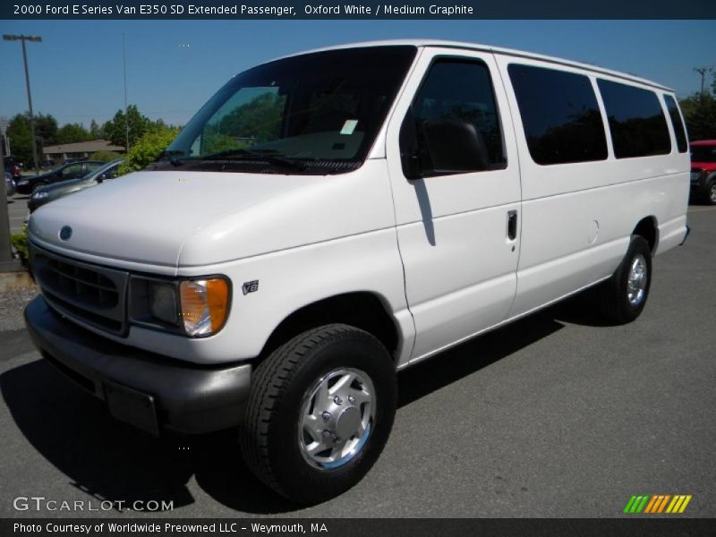 Oxford White / Medium Graphite 2000 Ford E Series Van E350 SD Extended Passenger