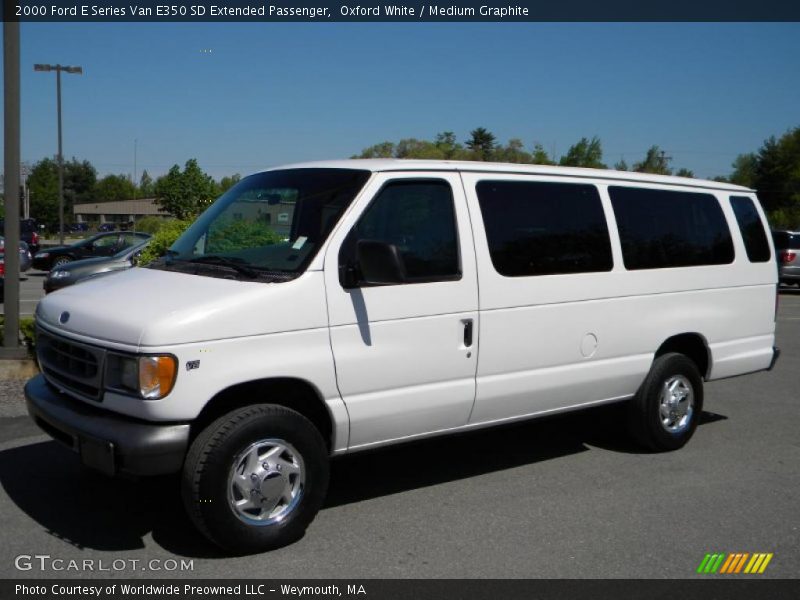 Oxford White / Medium Graphite 2000 Ford E Series Van E350 SD Extended Passenger
