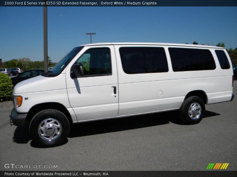 Oxford White / Medium Graphite 2000 Ford E Series Van E350 SD Extended Passenger