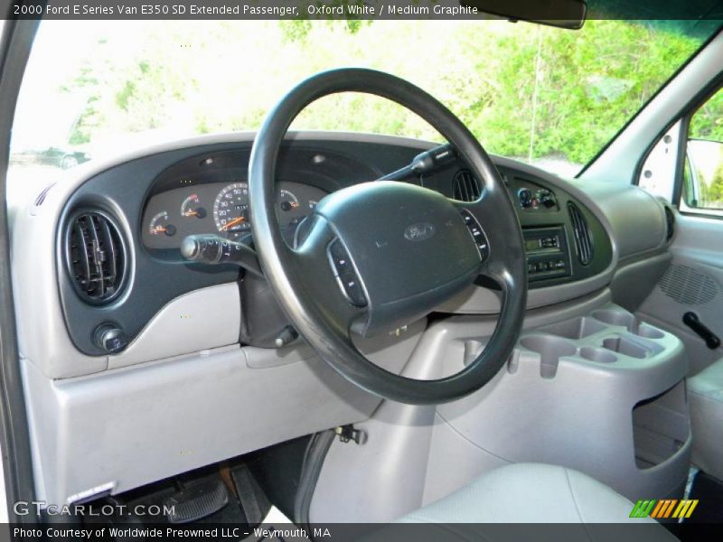 Oxford White / Medium Graphite 2000 Ford E Series Van E350 SD Extended Passenger