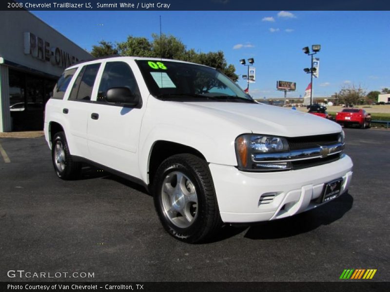 Summit White / Light Gray 2008 Chevrolet TrailBlazer LS