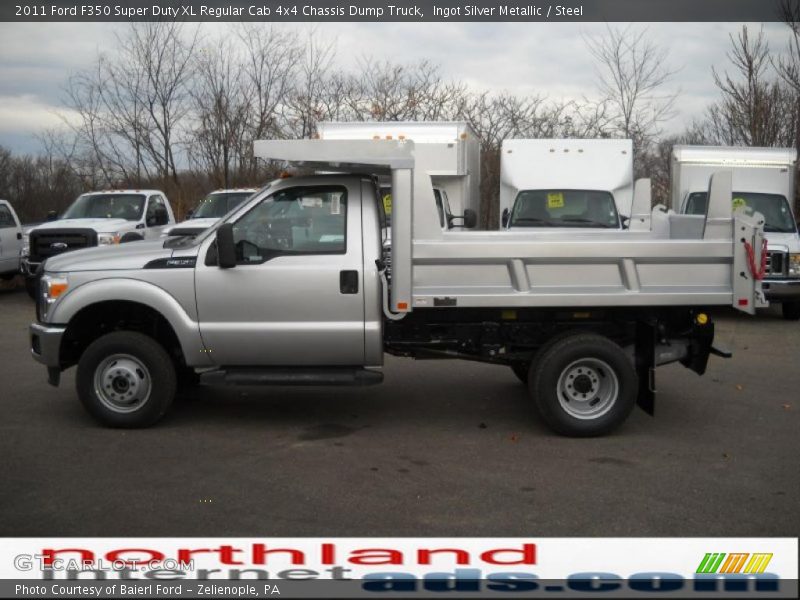 Ingot Silver Metallic / Steel 2011 Ford F350 Super Duty XL Regular Cab 4x4 Chassis Dump Truck
