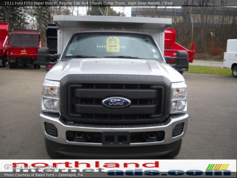 Ingot Silver Metallic / Steel 2011 Ford F350 Super Duty XL Regular Cab 4x4 Chassis Dump Truck