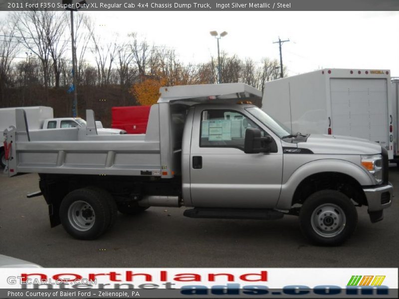 Ingot Silver Metallic / Steel 2011 Ford F350 Super Duty XL Regular Cab 4x4 Chassis Dump Truck