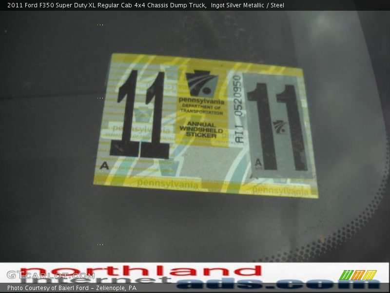 Ingot Silver Metallic / Steel 2011 Ford F350 Super Duty XL Regular Cab 4x4 Chassis Dump Truck