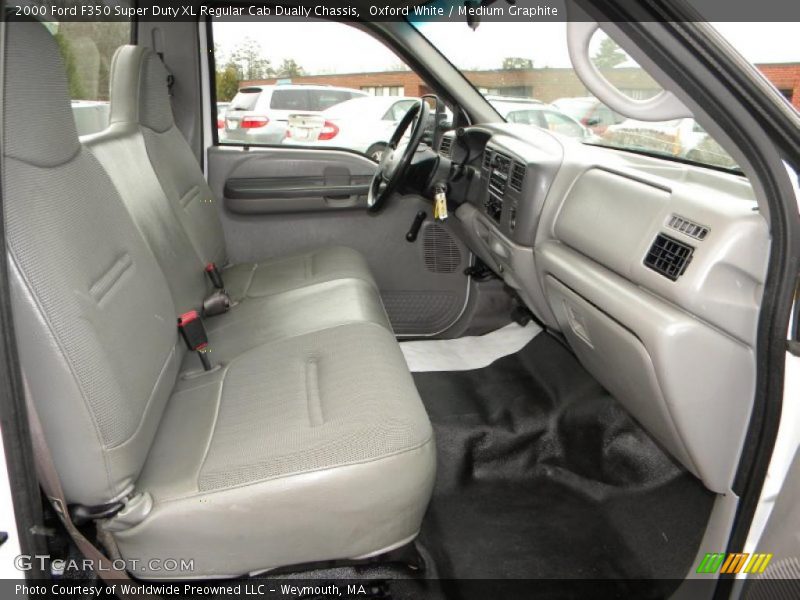 Oxford White / Medium Graphite 2000 Ford F350 Super Duty XL Regular Cab Dually Chassis
