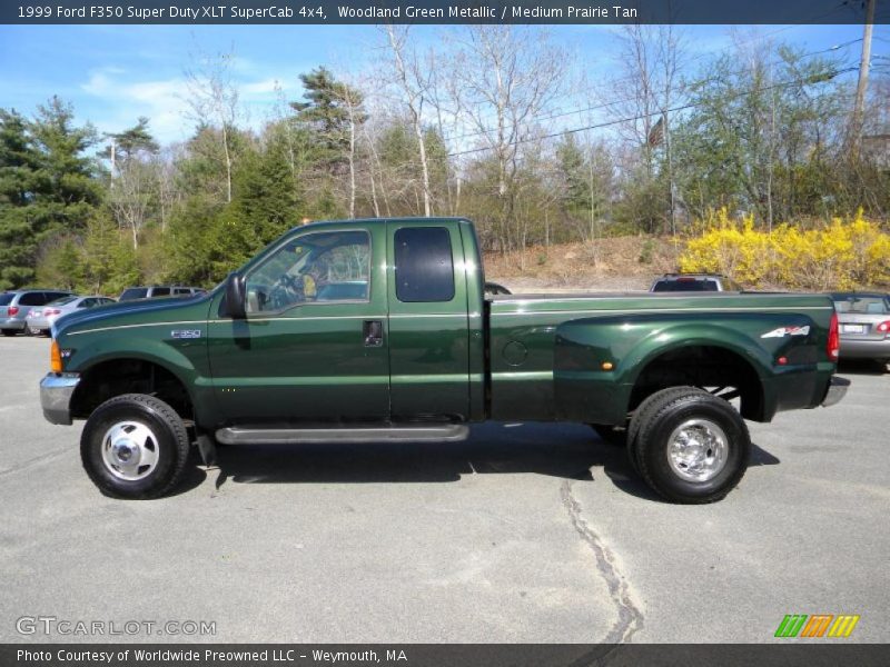 Woodland Green Metallic / Medium Prairie Tan 1999 Ford F350 Super Duty XLT SuperCab 4x4