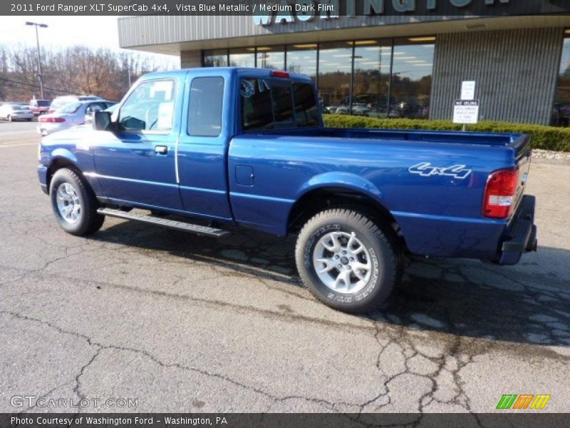 Vista Blue Metallic / Medium Dark Flint 2011 Ford Ranger XLT SuperCab 4x4