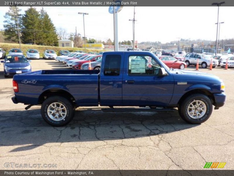 Vista Blue Metallic / Medium Dark Flint 2011 Ford Ranger XLT SuperCab 4x4