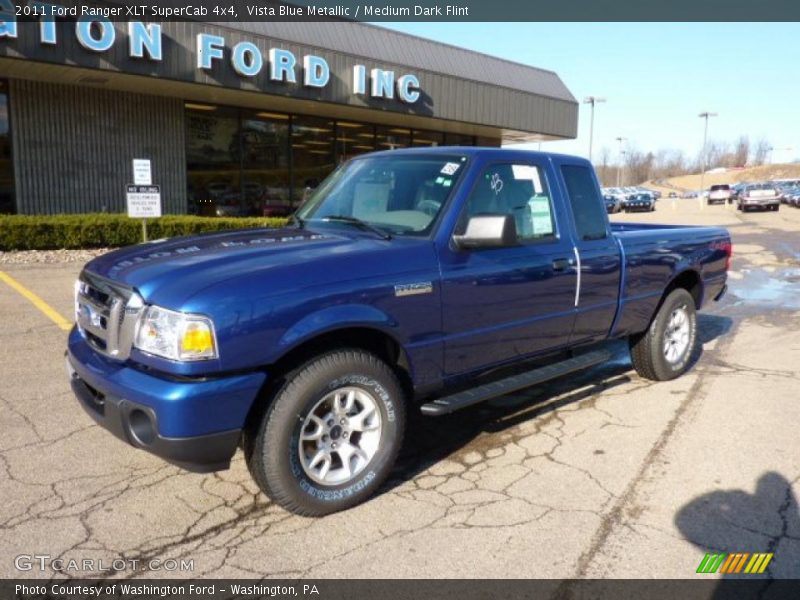 Vista Blue Metallic / Medium Dark Flint 2011 Ford Ranger XLT SuperCab 4x4