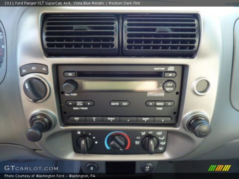 Controls of 2011 Ranger XLT SuperCab 4x4