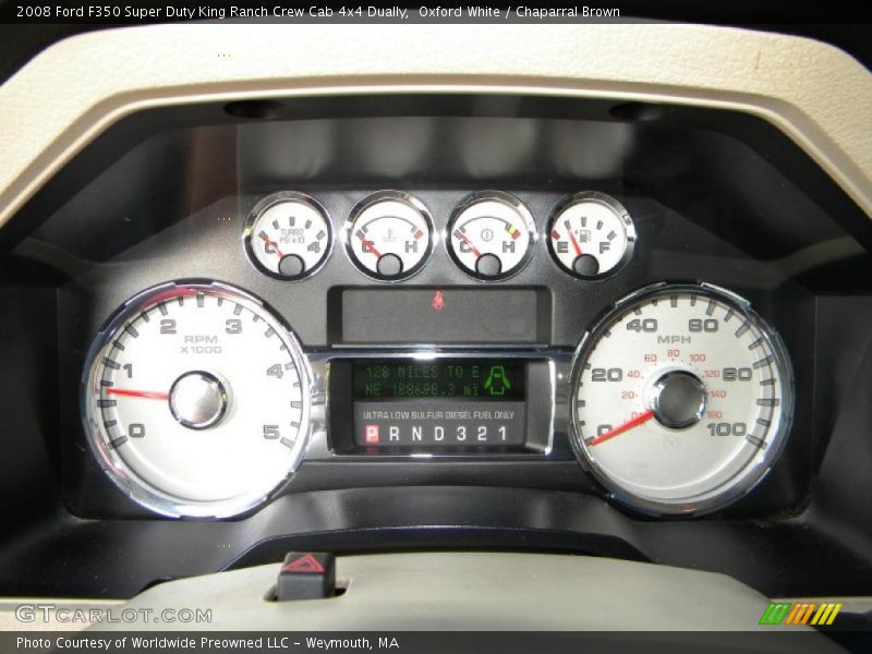 Oxford White / Chaparral Brown 2008 Ford F350 Super Duty King Ranch Crew Cab 4x4 Dually