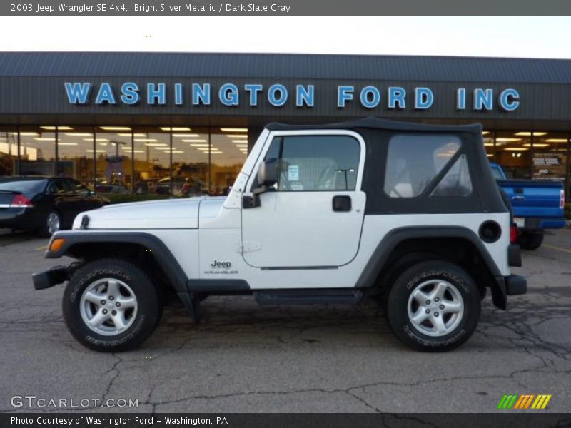 Bright Silver Metallic / Dark Slate Gray 2003 Jeep Wrangler SE 4x4