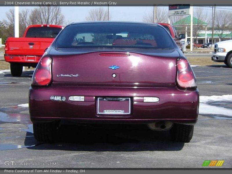 Berry Red Metallic / Medium Gray 2004 Chevrolet Monte Carlo LS