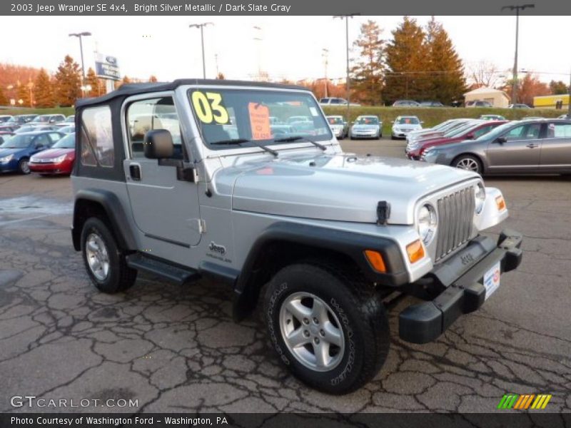 Bright Silver Metallic / Dark Slate Gray 2003 Jeep Wrangler SE 4x4