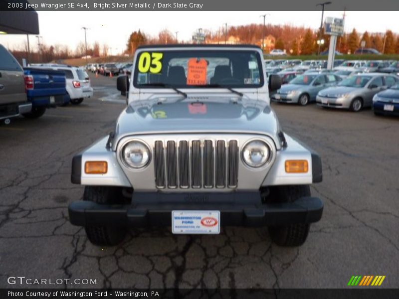 Bright Silver Metallic / Dark Slate Gray 2003 Jeep Wrangler SE 4x4