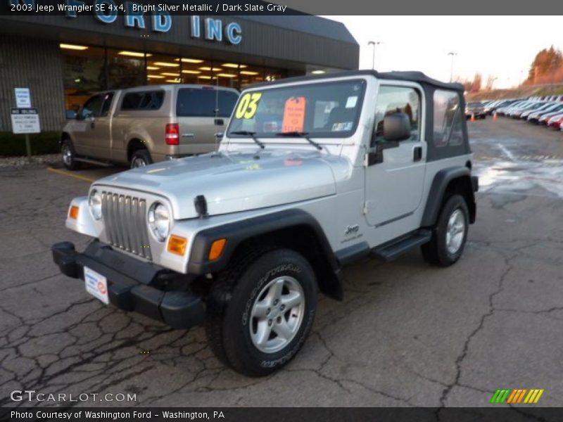 Bright Silver Metallic / Dark Slate Gray 2003 Jeep Wrangler SE 4x4