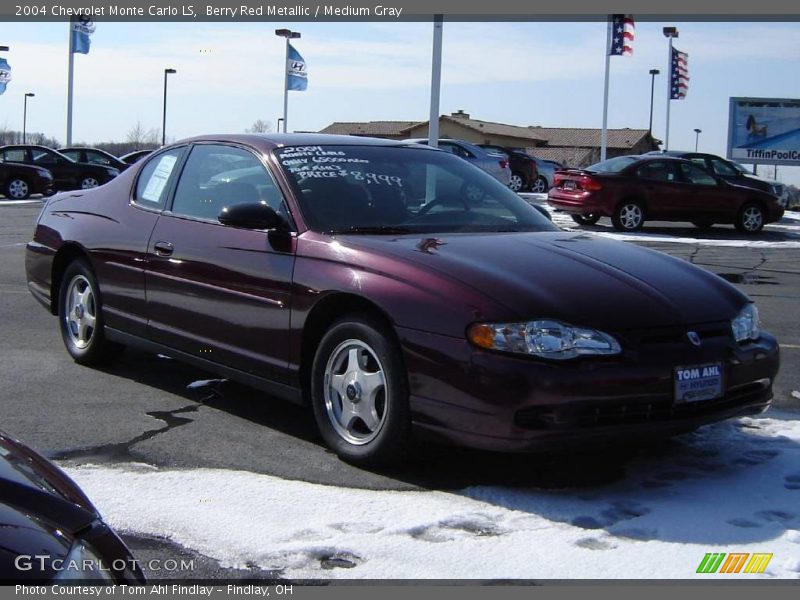Berry Red Metallic / Medium Gray 2004 Chevrolet Monte Carlo LS