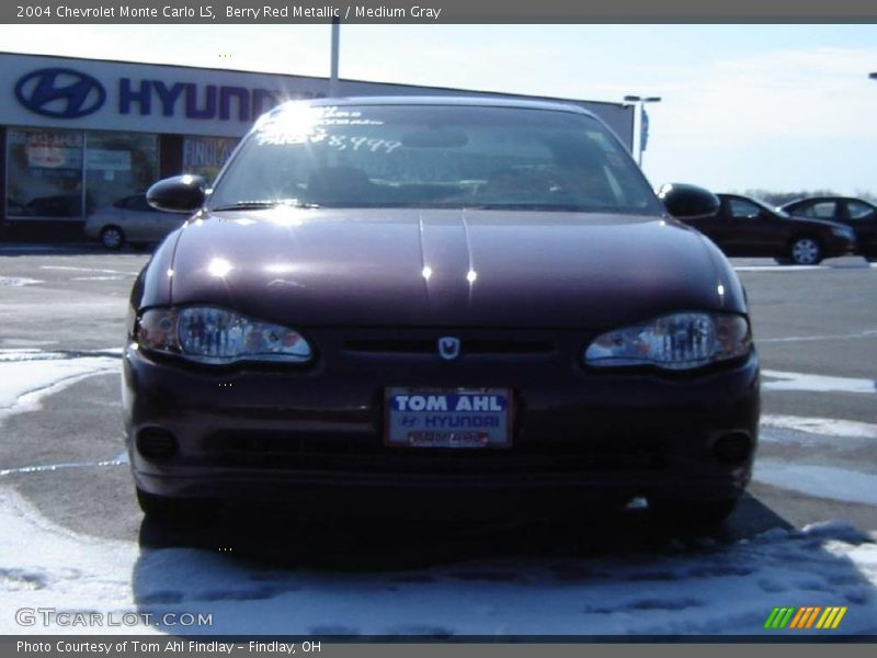 Berry Red Metallic / Medium Gray 2004 Chevrolet Monte Carlo LS