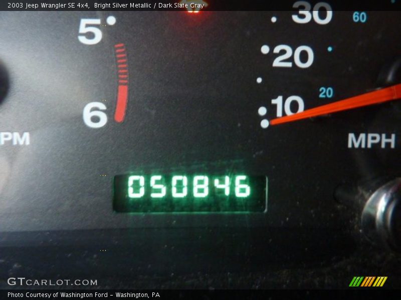 Bright Silver Metallic / Dark Slate Gray 2003 Jeep Wrangler SE 4x4