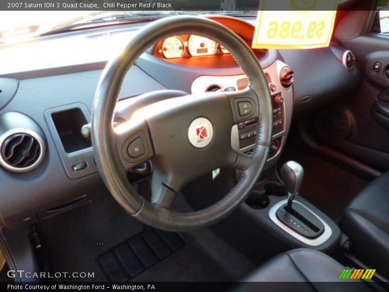 Chili Pepper Red / Black 2007 Saturn ION 3 Quad Coupe