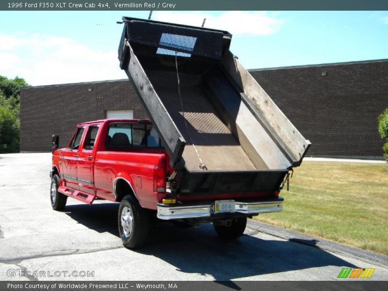 Vermillion Red / Grey 1996 Ford F350 XLT Crew Cab 4x4