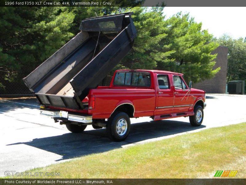 Vermillion Red / Grey 1996 Ford F350 XLT Crew Cab 4x4