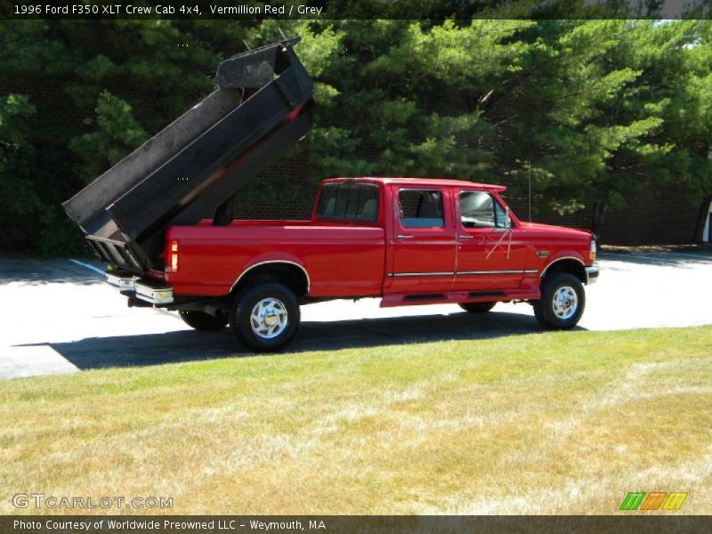 Vermillion Red / Grey 1996 Ford F350 XLT Crew Cab 4x4