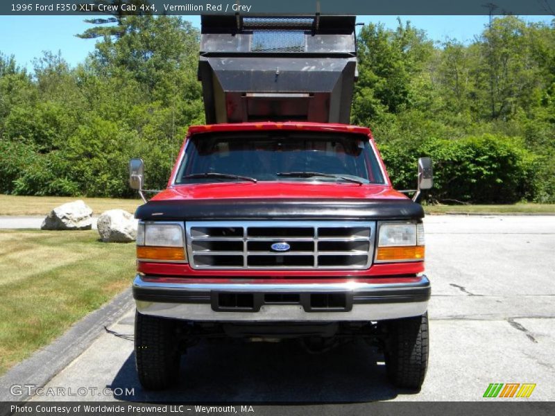 Vermillion Red / Grey 1996 Ford F350 XLT Crew Cab 4x4