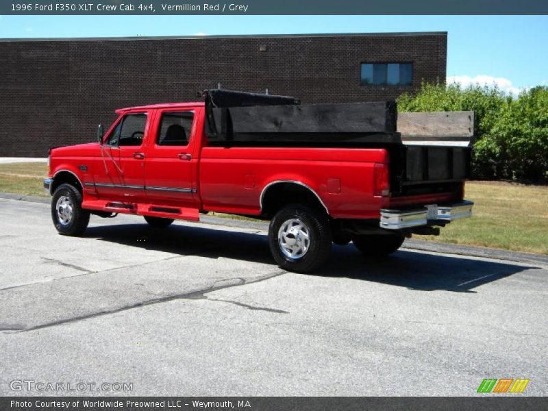 Vermillion Red / Grey 1996 Ford F350 XLT Crew Cab 4x4