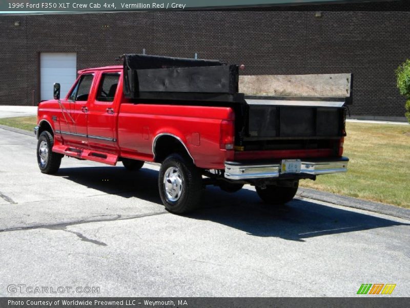 Vermillion Red / Grey 1996 Ford F350 XLT Crew Cab 4x4