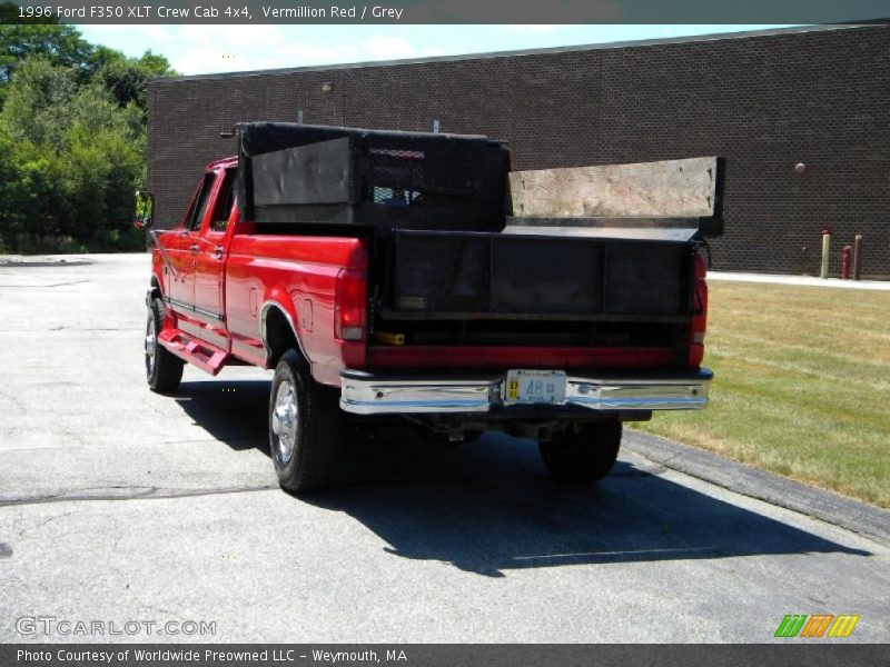 Vermillion Red / Grey 1996 Ford F350 XLT Crew Cab 4x4