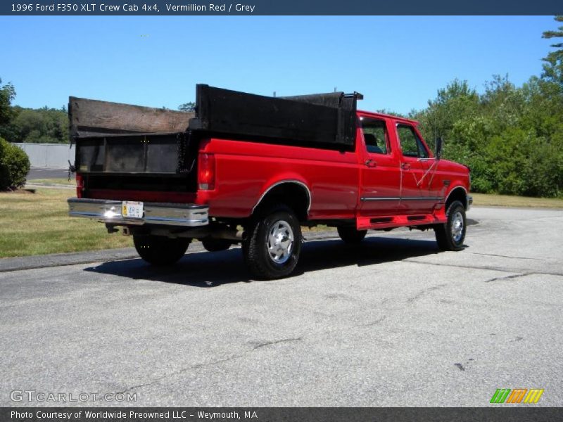 Vermillion Red / Grey 1996 Ford F350 XLT Crew Cab 4x4