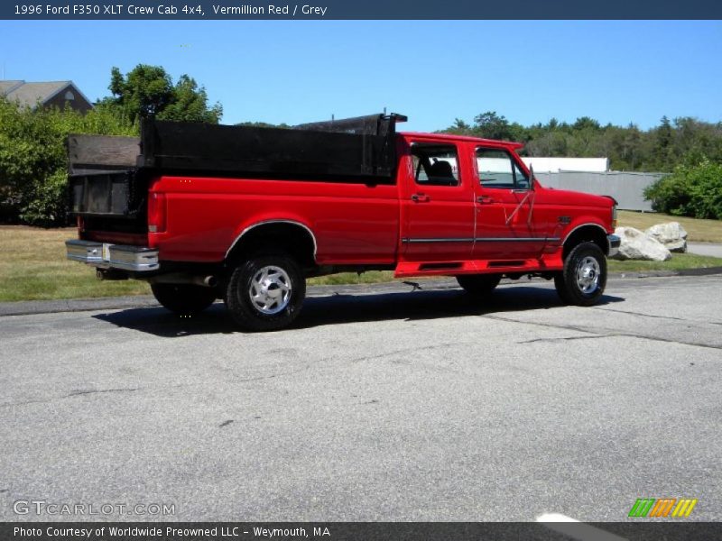 Vermillion Red / Grey 1996 Ford F350 XLT Crew Cab 4x4