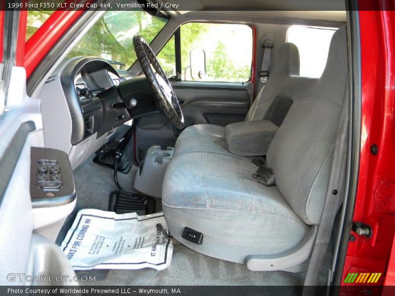 Vermillion Red / Grey 1996 Ford F350 XLT Crew Cab 4x4