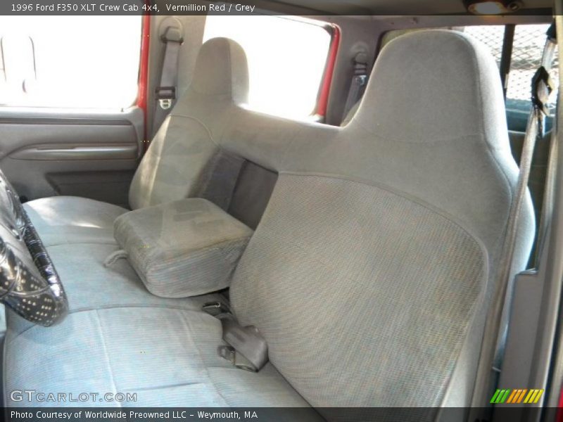 Vermillion Red / Grey 1996 Ford F350 XLT Crew Cab 4x4