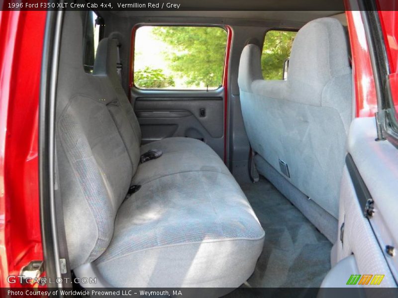 Vermillion Red / Grey 1996 Ford F350 XLT Crew Cab 4x4