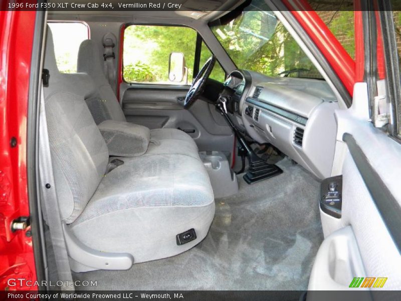 Vermillion Red / Grey 1996 Ford F350 XLT Crew Cab 4x4
