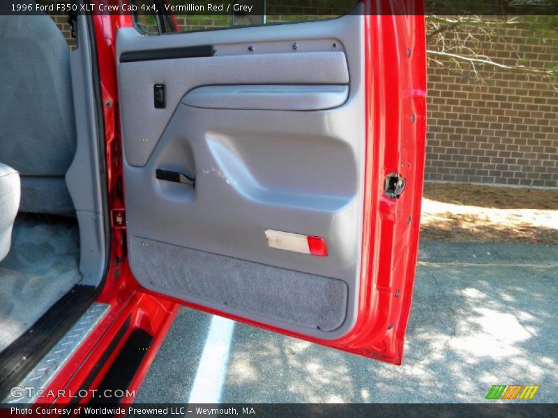 Vermillion Red / Grey 1996 Ford F350 XLT Crew Cab 4x4